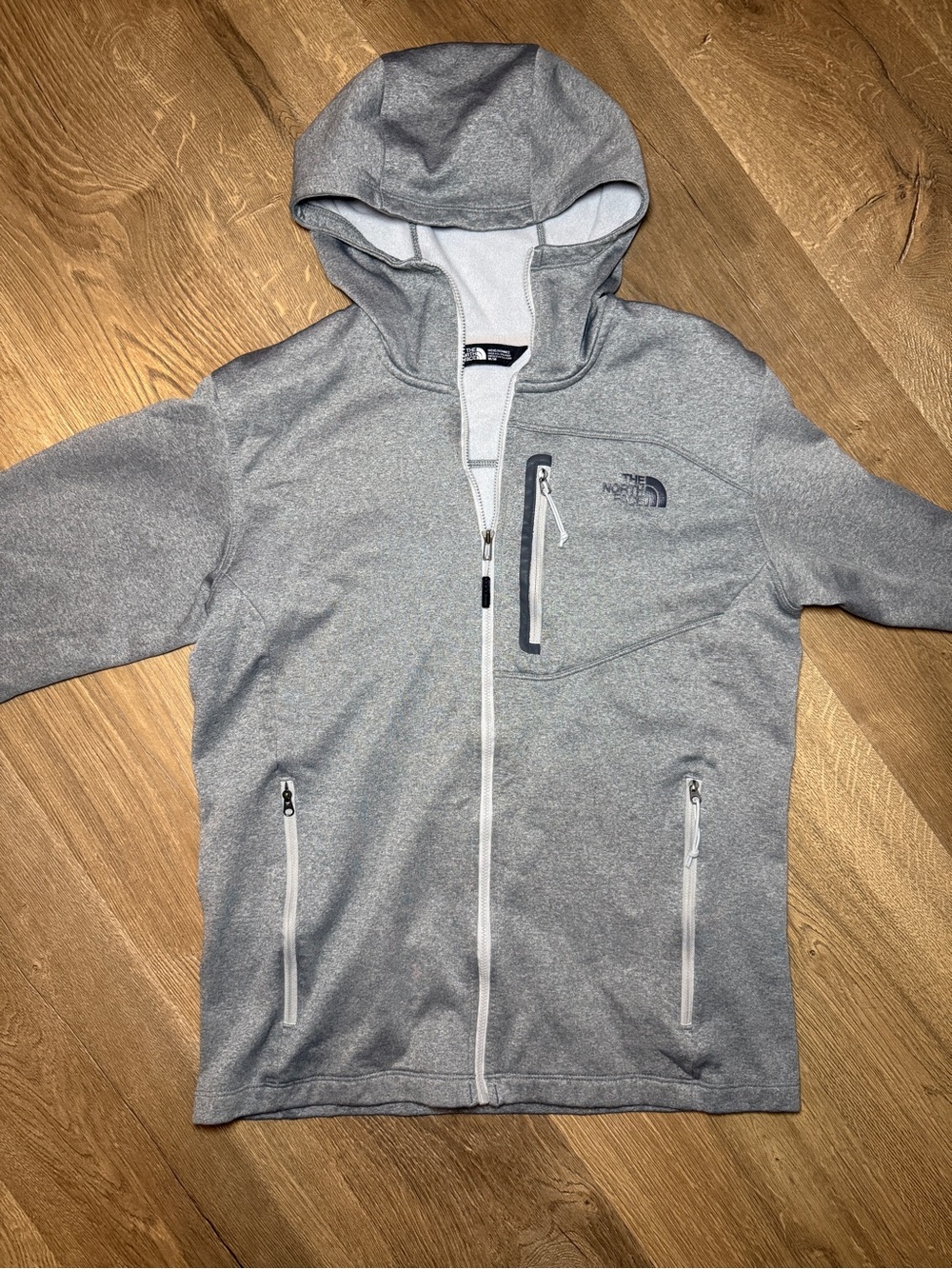 The North Face Gray Hooded Performance Zip Jacket